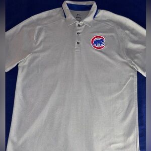 NIKE MLB AUTHENTIC CUBS MEDIUM GRAY PERFORMANCE APPAREL POLO CHICAGO